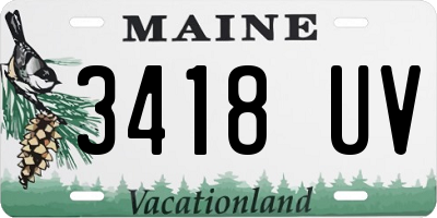 ME license plate 3418UV