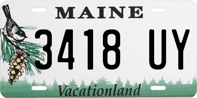 ME license plate 3418UY