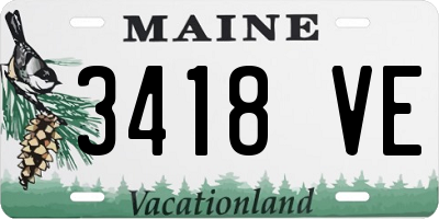 ME license plate 3418VE
