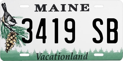 ME license plate 3419SB