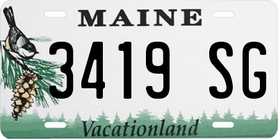 ME license plate 3419SG