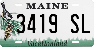 ME license plate 3419SL