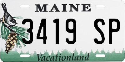 ME license plate 3419SP