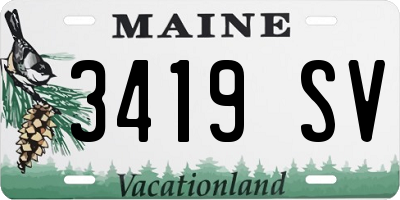 ME license plate 3419SV