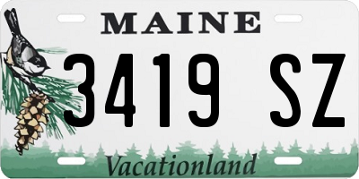 ME license plate 3419SZ