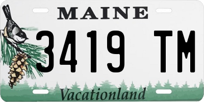 ME license plate 3419TM