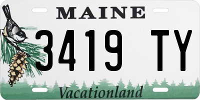 ME license plate 3419TY