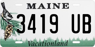 ME license plate 3419UB