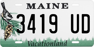 ME license plate 3419UD