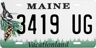 ME license plate 3419UG