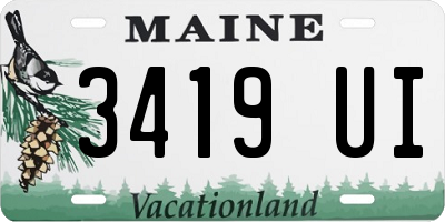 ME license plate 3419UI
