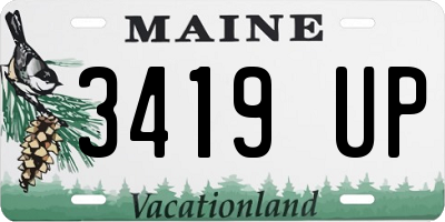 ME license plate 3419UP
