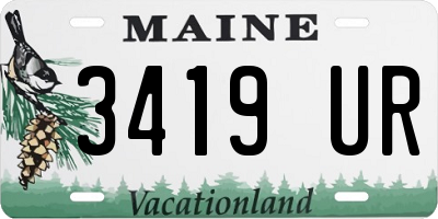 ME license plate 3419UR