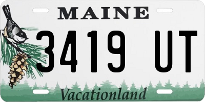 ME license plate 3419UT