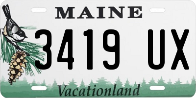 ME license plate 3419UX