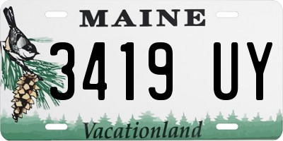 ME license plate 3419UY