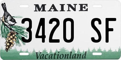 ME license plate 3420SF