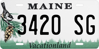 ME license plate 3420SG