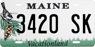 ME license plate 3420SK
