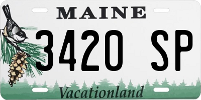 ME license plate 3420SP