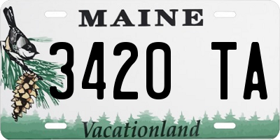 ME license plate 3420TA