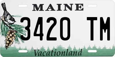 ME license plate 3420TM