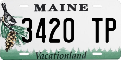 ME license plate 3420TP