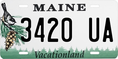 ME license plate 3420UA