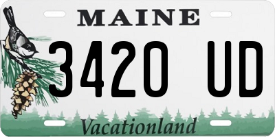 ME license plate 3420UD