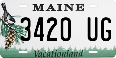 ME license plate 3420UG