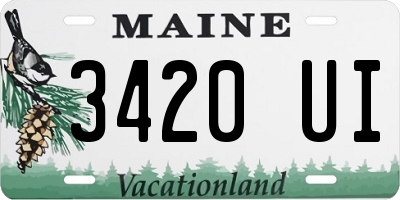 ME license plate 3420UI