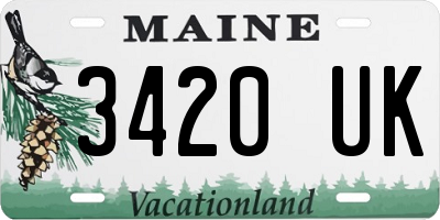 ME license plate 3420UK