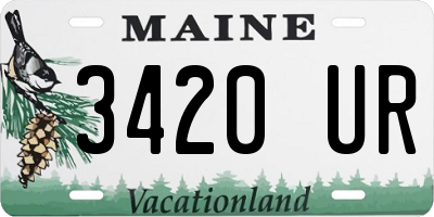 ME license plate 3420UR