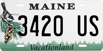 ME license plate 3420US