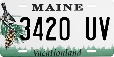 ME license plate 3420UV