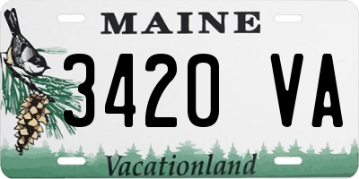 ME license plate 3420VA