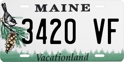 ME license plate 3420VF