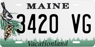ME license plate 3420VG