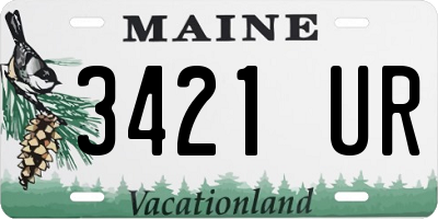 ME license plate 3421UR