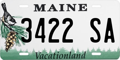 ME license plate 3422SA
