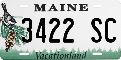 ME license plate 3422SC