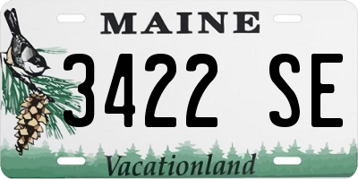 ME license plate 3422SE