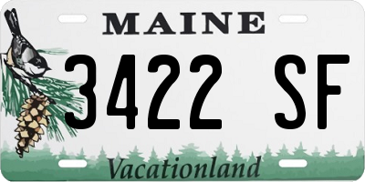 ME license plate 3422SF