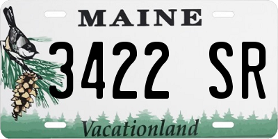 ME license plate 3422SR