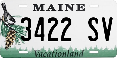 ME license plate 3422SV