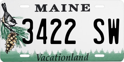 ME license plate 3422SW