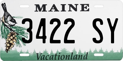 ME license plate 3422SY