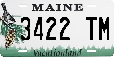 ME license plate 3422TM