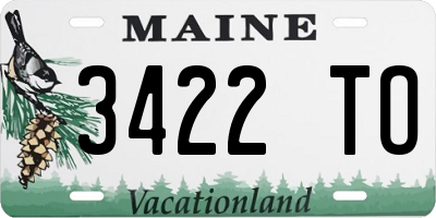 ME license plate 3422TO