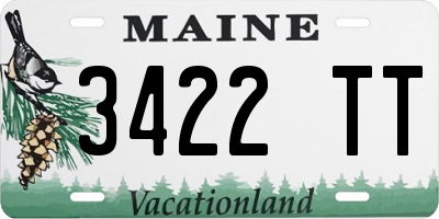 ME license plate 3422TT
